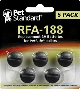 Waterproof Battery Replacement for Pet Training & Bark Collars (5ct) RFA-188 - Picture 1 of 6