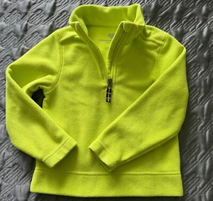 Obermeyer Girls SZ M 1/4 Zip Neon Green Fleece Pullover EUC - Picture 1 of 4