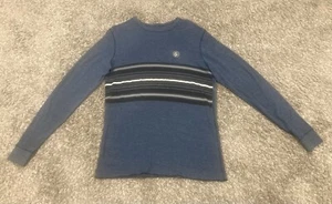 Mens Volcom Blue Striped Thermal Long Sleeve Shirt Sz XL xlarge - Picture 1 of 2