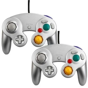 Lot Of 2 Silver Shock Game Controller Pad For GC Wii For GameCube - Picture 1 of 3