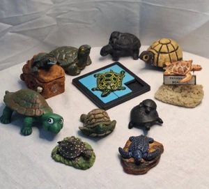 Turtles Made Of Chalk And Stone (2898Tote12) Various Sizes 11 Total - Picture 1 of 22