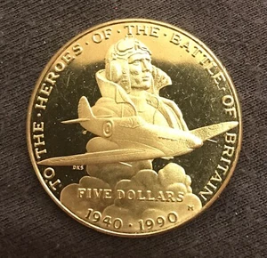 Gold Coloured Commemorative Battle Of Britain Ww2 Collectors Coin - Picture 1 of 3