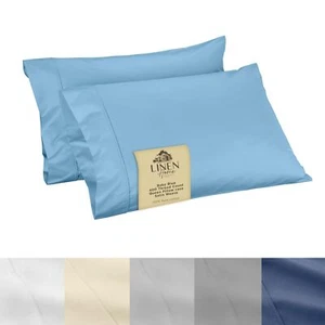 400 Thread Count Queen Pillowcase Set | 100% Long-Staple Cotton Pillow Cases ... - Picture 1 of 6