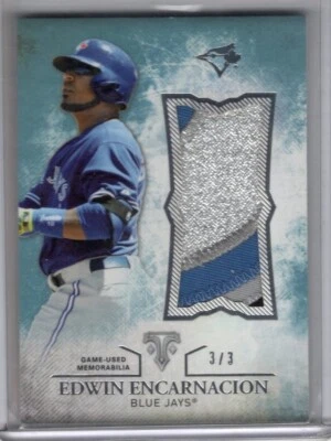 2015 Topps Triple Threads Unity Jumbo Relics 3/3 Edwin Encarnacion Blue Jays - Image 1 of 2