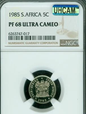 1985 SOUTH AFRICA 5 CENTS NGC PF68 MAC UHCam MAC SPOTLESS *  - Image 1 of 2