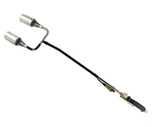 DUAL-HEADED PROPANE PUSH START BLOW TORCH ROOFING GRASS NATURAL CHEMICAL-FREE - Picture 1 of 5