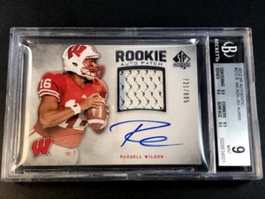 RUSSELL WILSON 2012 SP AUTHENTIC #272 PATCH AUTO ROOKIE /885 BGS 9 W/3 9.5 SUBS - Picture 1 of 5