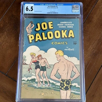 Joe Palooka #2 (1946) - Edad de Oro Good Girl Art! GGA! - CGC 6.5! Foto 1 de 2