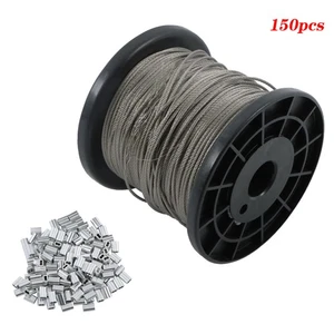 150Pcs Crimping Sleeves 7×7 1.5mm Wire Rope 304 Stainless Steel - Picture 1 of 19