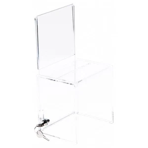 Boleta de bloqueo de acrílico transparente Plymor con soporte para letreros 6,25" de ancho x 4,5" de profundidad x 6" de alto - Imagen 1 de 2