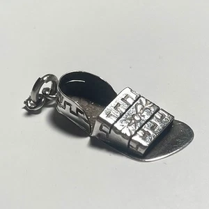 Vintage Sterlingsilber verziert Mexiko Sandale Flip Flop Charm .925-P67 - Bild 1 von 8