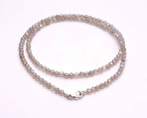 Blauer Labradorit facettiert rund Edelstein Perlen November Geburtsstein Halskette 24 Zoll - Bild 1 von 15