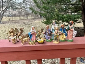 Vintage 13 Piece Fontanini Depose Italy Nativity Set 5” Wise Men Angel Jesus - Picture 1 of 9