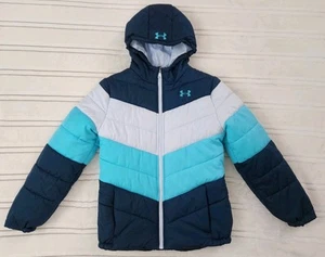 Under Armour Youth Large YLG Boy's Loose Cold Geat Zip Up Puffer Jacket Coat - Picture 1 of 7