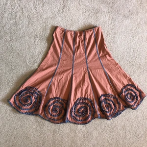 J Peterman Textured Midi Skirt Women's Size 10 A-line 100% Cotton - Picture 1 of 6