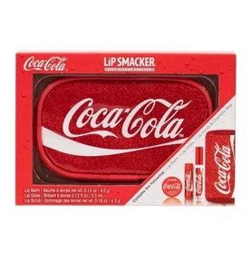 Lip Smacker Coca Cola Bag- Gloss, Scrub, Balm Classic Coca-Cola 4pc NEW - Picture 1 of 2