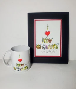 I LOVE NEW ORLEANS print, Signed & Matted, Jamie Hayes FREE 11 oz. matching mug - Picture 1 of 1