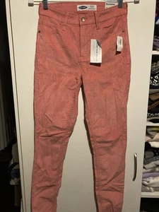 Old Navy Damen Größe 2 Cordhose Rockstar einfarbig rosa hoher Bund super skinny - Bild 1 von 8