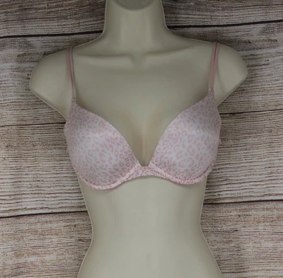 Victoria's Secret Pink Womens Size 34C Push Up Underwire Adjustable Bra Leopard - Image 1 of 4