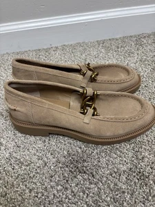 Steve Madden NWOT Suede Loafers With Brass Buckle Chain 8.5 Women’s - Picture 1 of 4