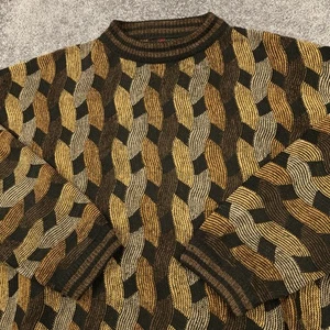 VTG Bergati Sweater Men’s XXL Textured Corduroy Multicolor Biggie Cosby - Picture 1 of 9