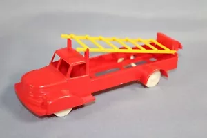 Siku Plastik roter LKW mit gelber Leiter Werbemodell / Sondermodell 1950er - Bild 1 von 4