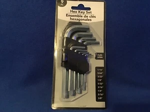 New 9 Piece Standard Hex Key Allen Wrench Set 1/16” to 3/8” - Picture 1 of 3
