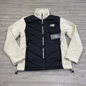 New Balance Polyester Full-Zip Fleece Jacket Mens Size Small Black Cream LS $75 - Picture 1 of 8