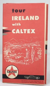 TOUR IRELAND with CALTEX OIL Gas Station - Vintage - Map - Picture 1 of 9