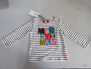 Joules Harbour Luxe Child Toddler Jersey Top Merry Xmas Christmas Age 2 Yrs 92cm - Picture 1 of 16