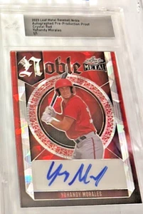 YOHANDY MORALES 2023 LEAF METAL ENCASED PROOF 1/1 AUTO NOBLE CRYSTAL RED NATS - Picture 1 of 1