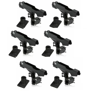 6pcs Boat Fishing Pole Rold Holder Kit 360° Adjustable for Kayak Side Rail Mount - Picture 1 of 13