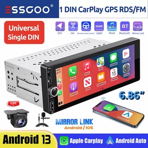 Autoradio 1 DIN 2+32G Android 13 Carplay GPS Navi Bluetooth WIFI RDS Mit MIK Kam - Bild 1 von 16