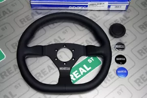 Sparco Steering Wheel 330mm Flat Bottom L360 Leather Black 015TRGL1TUV - Picture 1 of 9