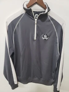 FootJoy Pullover Golf Shirt Mens SMALL Light Gray Long Sleeve 1/4 Zip Jacket - Picture 1 of 6