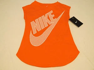 Nike active The Nike TEE t shirt youth girls 4 3-4 years 3MA783 N50 mango NWT*^ - Picture 1 of 2