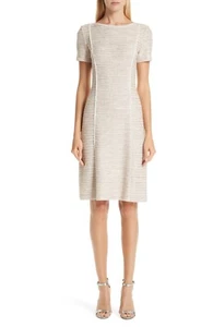 Vestido Vaina Tejido Tweed con Incrustación de Dunas Colección St. John Avellana Multi Nuevo con Etiquetas $1295 - Imagen 1 de 12