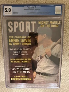 Sport Magazine 1963 AVAILABLE NOW! Mickey Mantle CGC 5.0 Newsstand - Picture 1 of 3