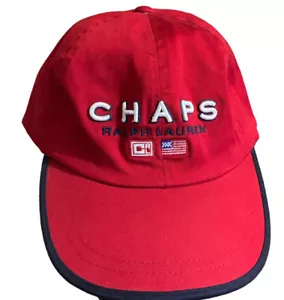 Ralph Lauren Chaps Red Cotton Cap Hat Adult One Size Fits Most - Picture 1 of 4