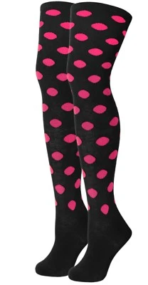 Womens Over The Knee Sexy Solid Striped or Dots Thigh High Socks - Image 1 of 2