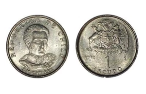 Satz 24 chilenische KM197 (AU) 1 Escudo Münzen aus Chile! 🇨🇱 Kostenloser Versand! - Bild 1 von 2