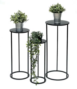 Blumenhocker Metall Schwarz Rund 50-70cm Blumenständer Beistelltisch Blumensäule - Bild 1 von 11