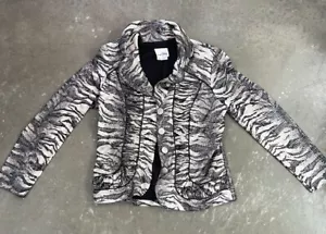 Vintage Y2K Joseph Ribkoff Zebra Jacket iridescent 12 Made In Australia - Picture 1 of 8