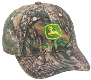 NEW John Deere Realtree APX Camo Twill Cap Hat Pink Stitching LP70005