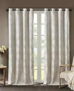 SunSmart Bentley 50" x 108" Ogee Jacquard Total Blackout Fenster Panel - Elfenbein - Bild 1 von 5