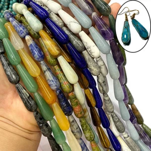 10x30mm Natural Water Drop Gemstone Amethyst Agate for Jewelry Make DIY Earrings - Picture 1 of 68