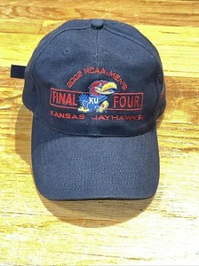 Navy 2002 NCAA Men’s Final Four Kansas University Jayhawks Hat Cap STRAPBACK - Picture 1 of 4