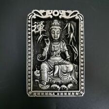China's old Tibet silver Engraving patterng Guanyin Amulet pendant