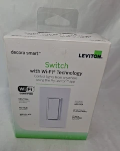 Leviton DW15S Decora SMART SWITCH/WIFI weiß für Motor- oder Lichtsteuerung - Bild 1 von 6