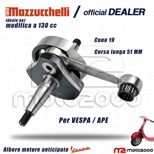 VORGEZOGENE MOTORWELLE MAZZUCCHELLI CONO 19 CORSA 51 FÜR VESPA ET3 ETS PK XL S - Bild 1 von 4